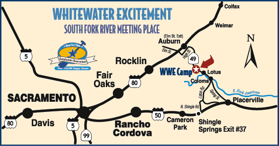 driving directions for Combo Trips American River California River Rafting